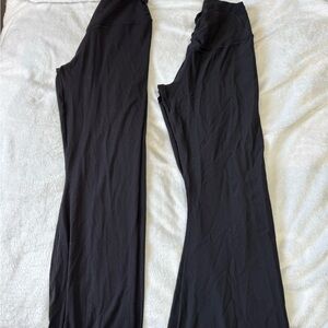 Black Wide Leg Pants Full-Length Stretchy